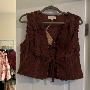 Listicle Chocolate Crochet Blouse